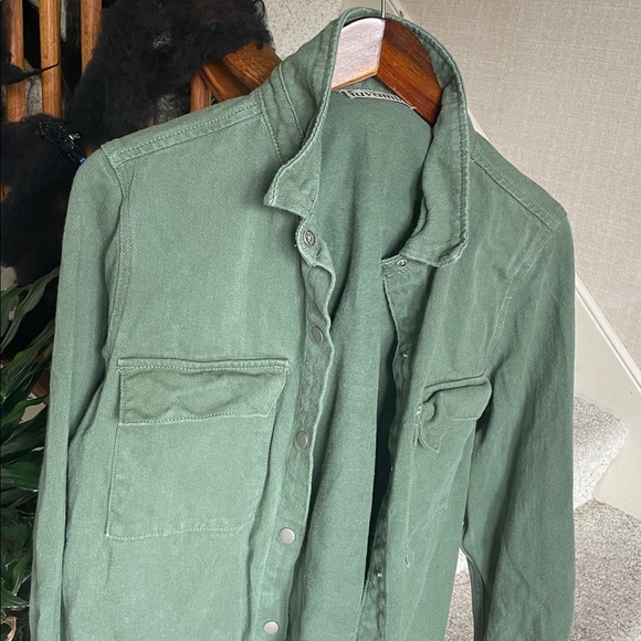 Luvamia Bohemian Green Denim Layering Jacket - Picture 4 of 12